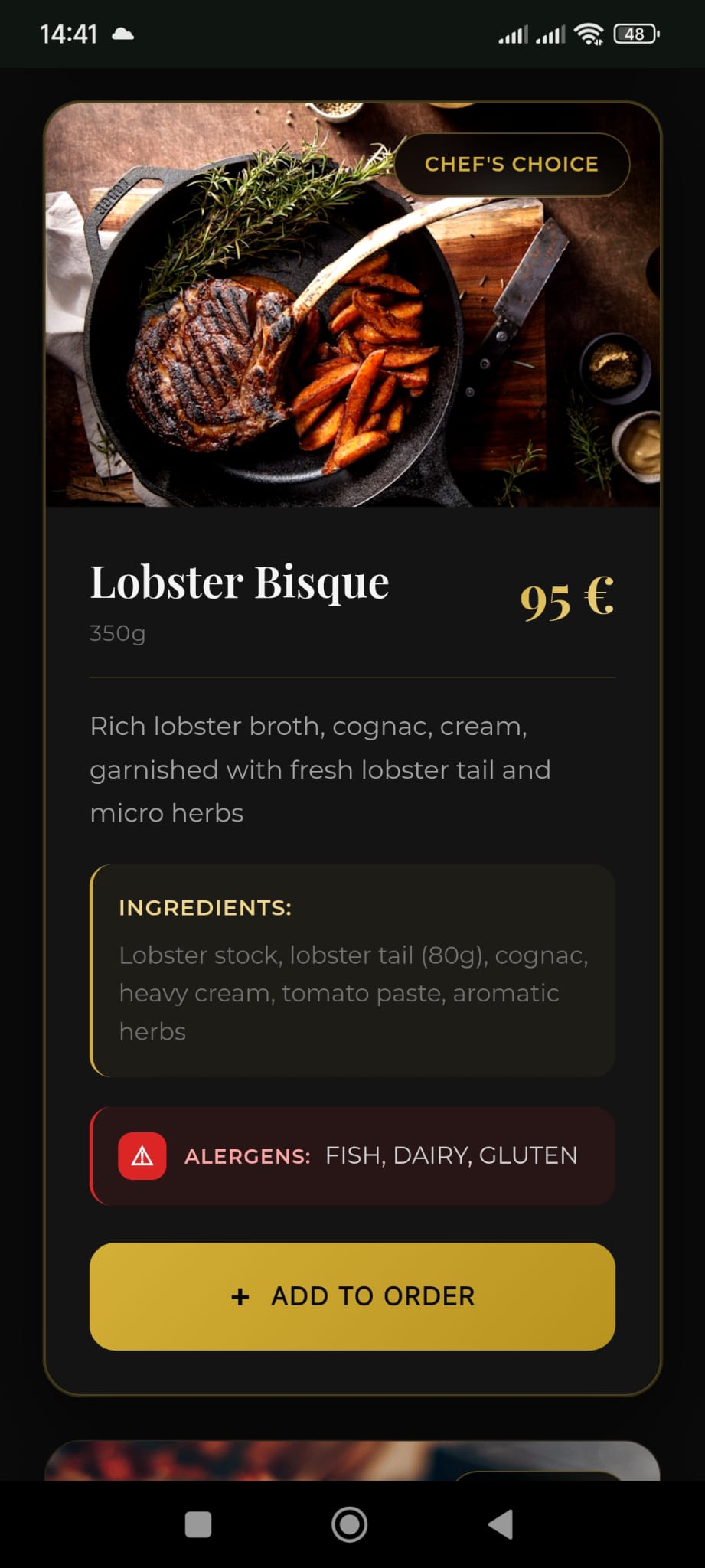 Luxury Digital Menu Theme